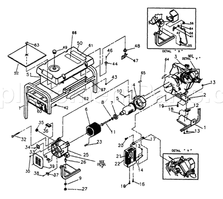 Page B Diagram and Parts List for 9704-2 3,500 XL Briggs and Stratton Generator